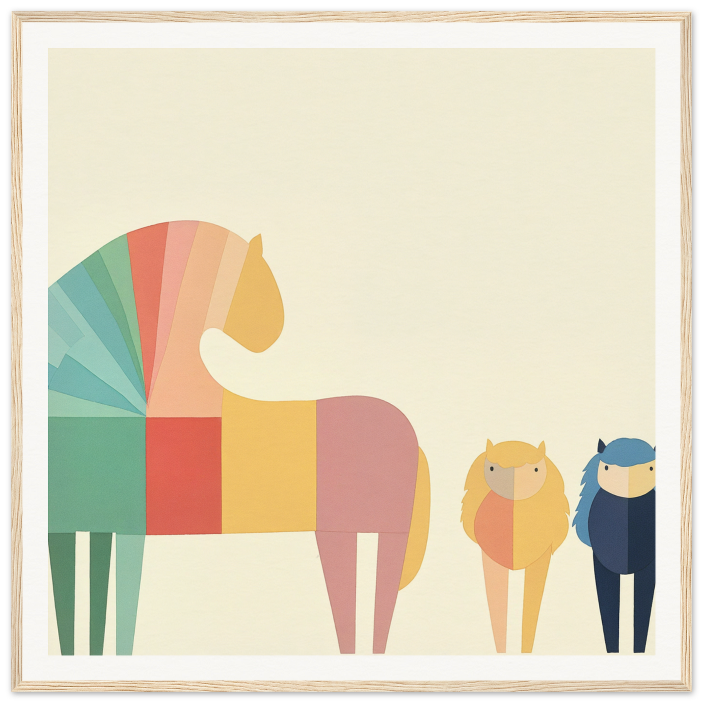 Colorful geometric horse illustration in Colorful Creature Composition product