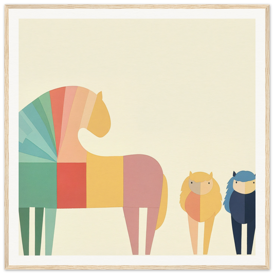 Colorful geometric horse illustration in Colorful Creature Composition product