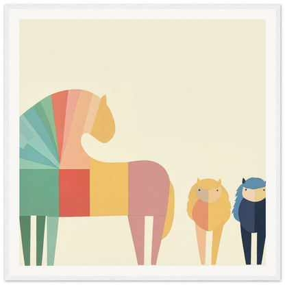 Colorful geometric horse artwork in the Colorful Creature Composition product