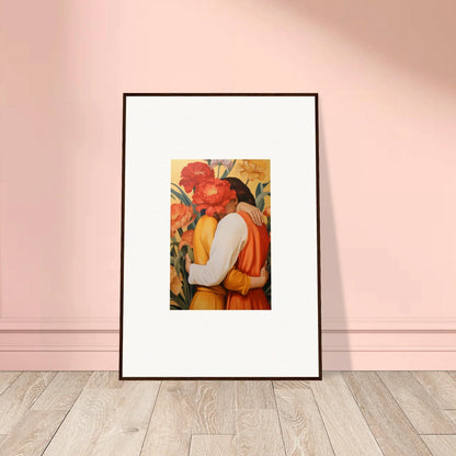 Framed canvas print of Intimate Liquescence in vibrant orange and red hues for room decoration