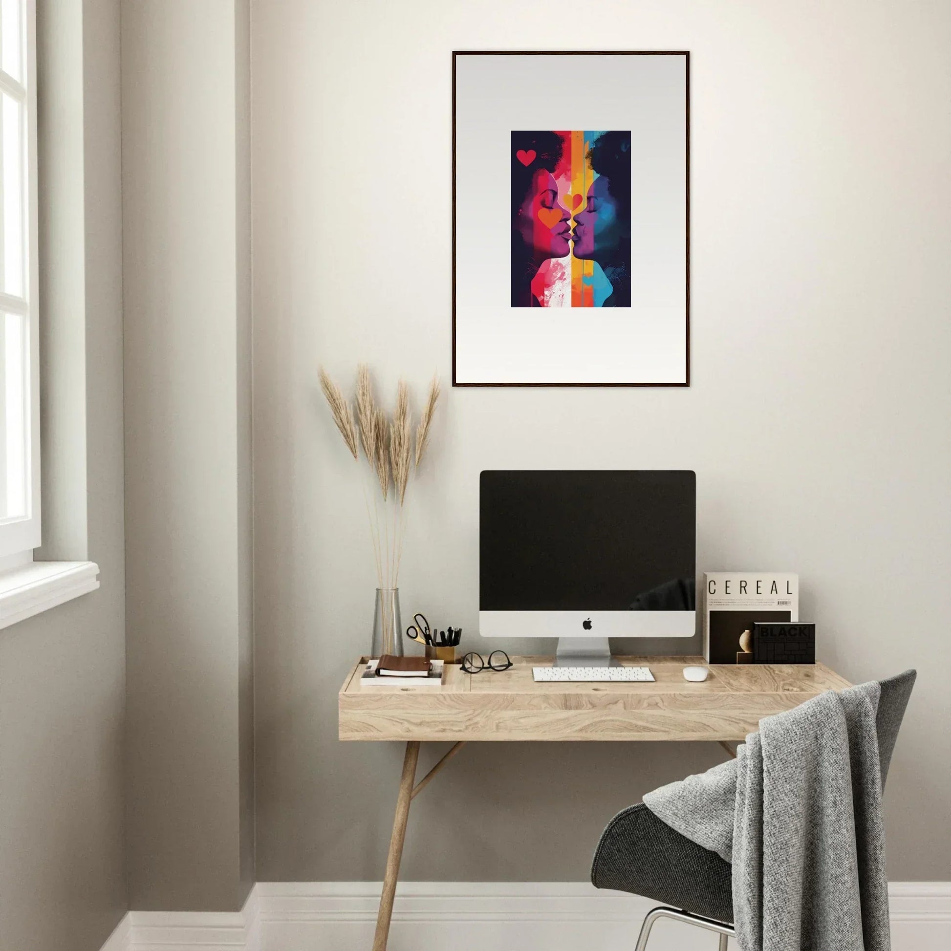 Colorful abstract portrait art for vibrant room decoration in Realms Embrace canvas print