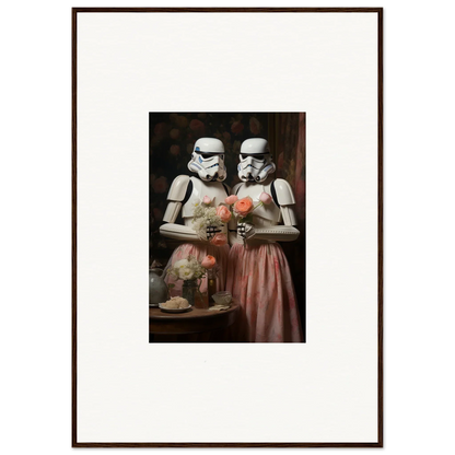 Two Stormtroopers in vintage dress enjoying tea, perfect for a Premium Framed Wall Art