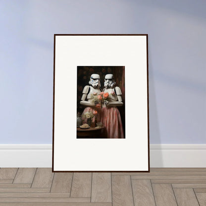 Framed wall art of two Stormtroopers sharing a milkshake in Corridors of Fantasy