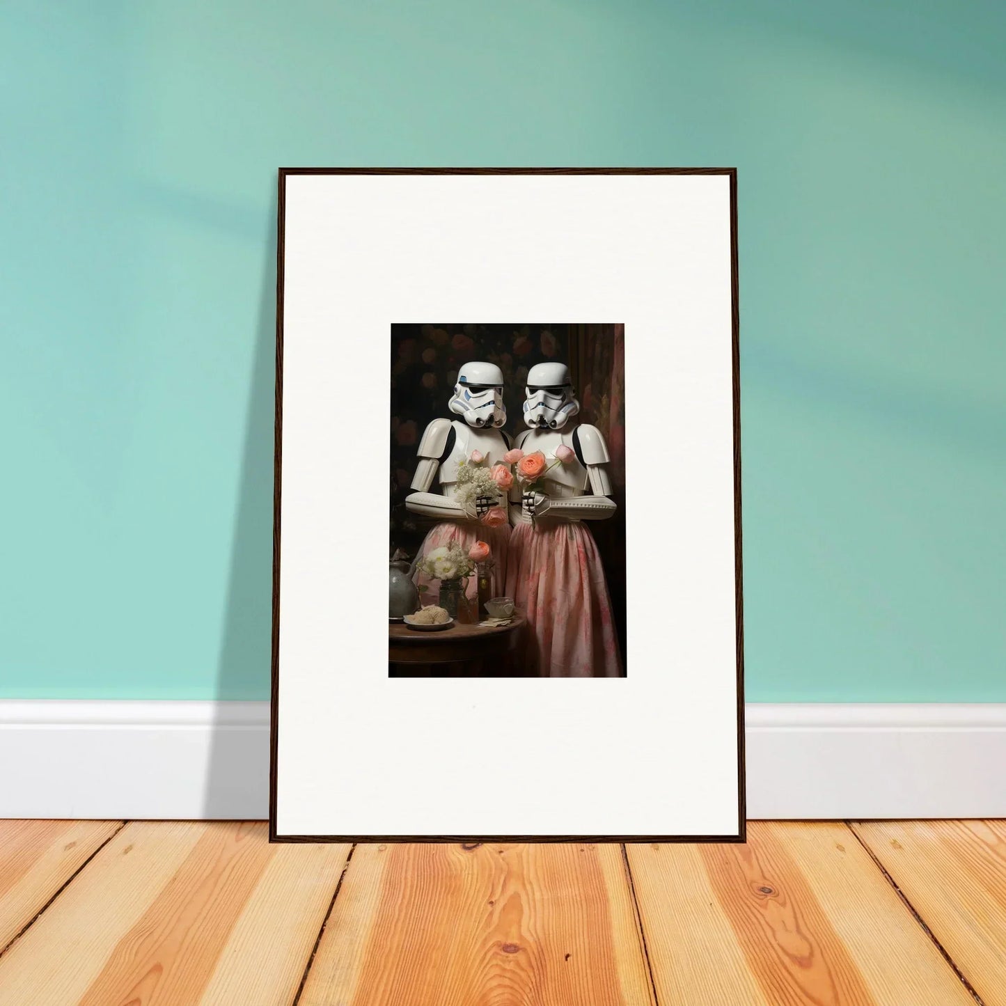 Framed wall art of Stormtroopers in Bavarian dirndls from special edition art™