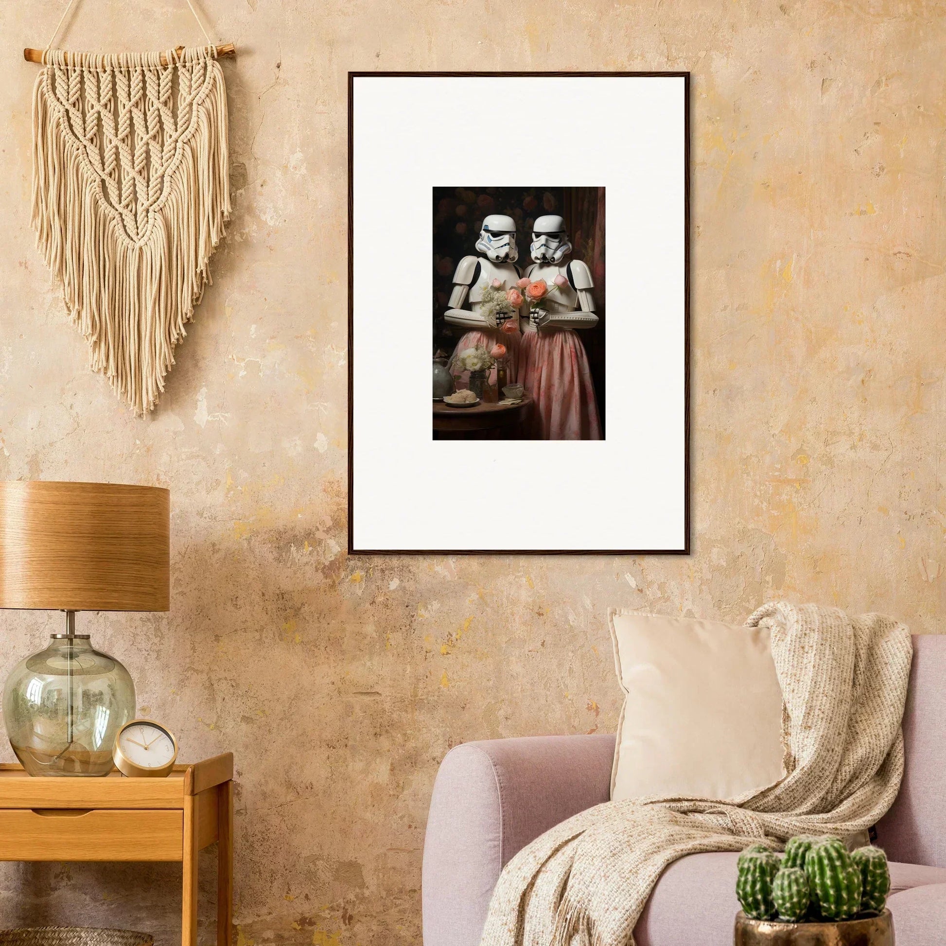 Framed wall art of two Star Wars Stormtroopers with a heart in Corridors of Fantasy