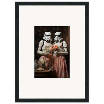 Framed wall art featuring Stormtroopers in a romantic Victorian-style portrait