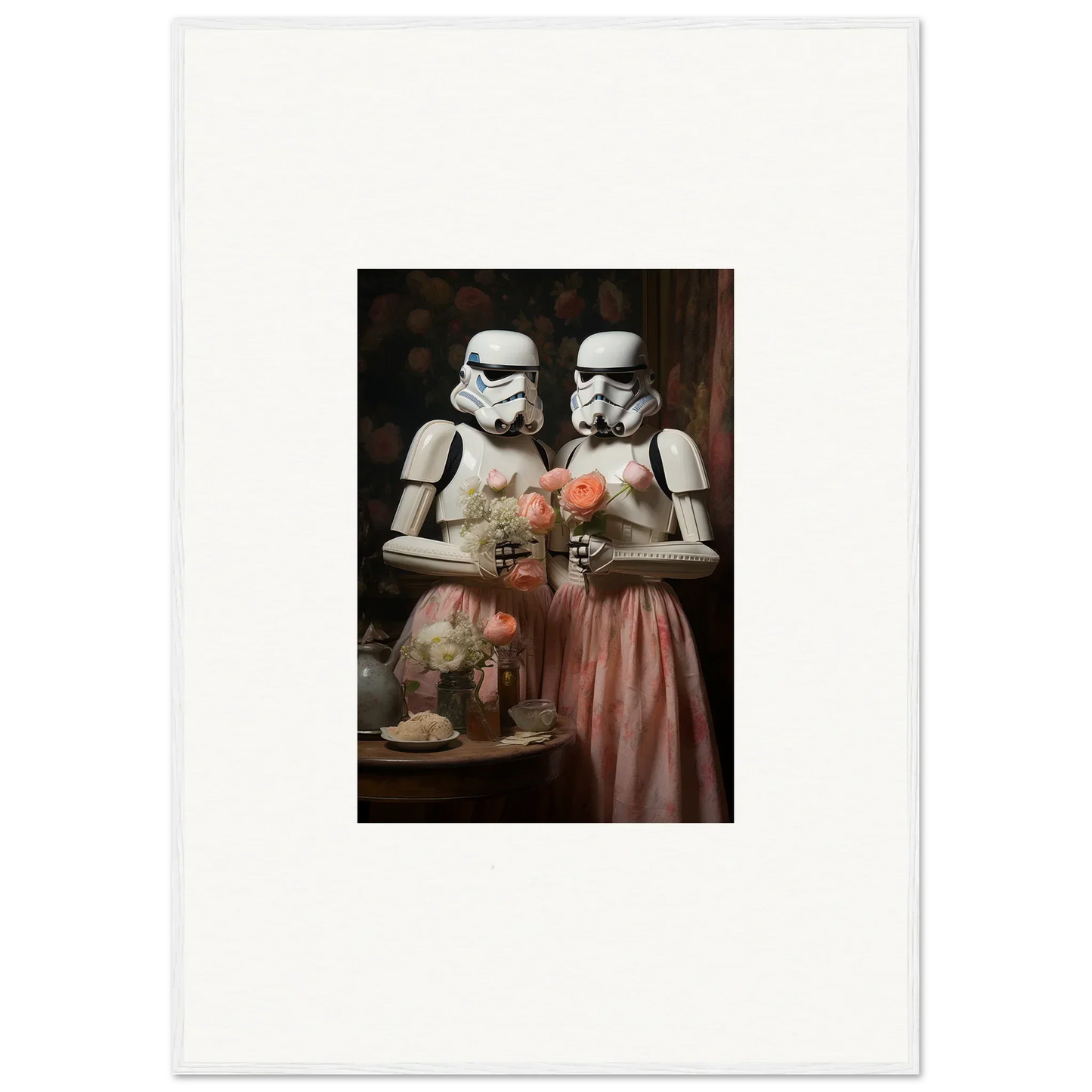 Two Stormtroopers in Victorian dress with flowers in the Corridors of Fantasy special edition art™