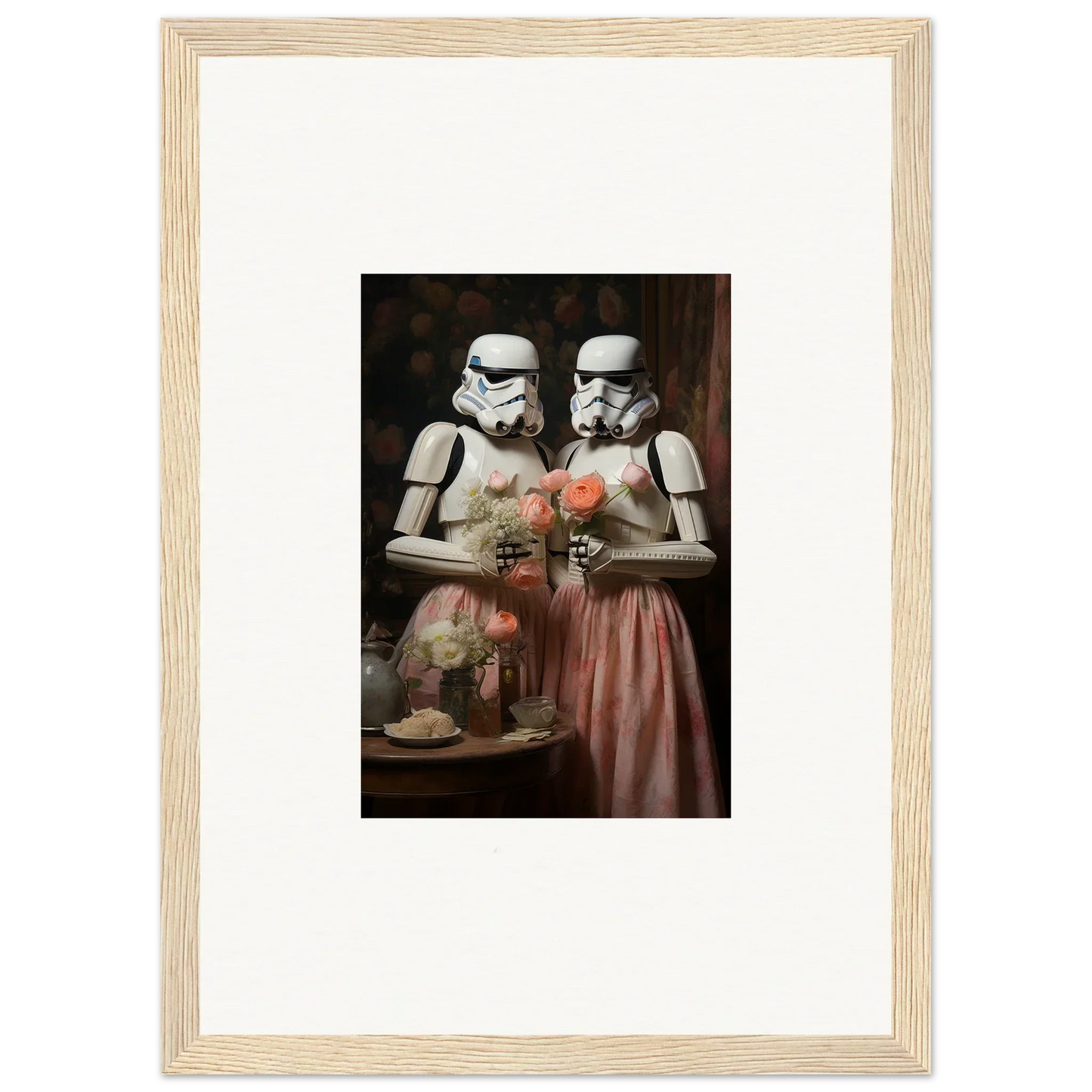 Unique special edition art™ of Stormtroopers in vintage dresses with flowers