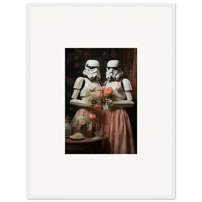 Two Stormtroopers in a romantic pose with flowers, special edition art™ for walls