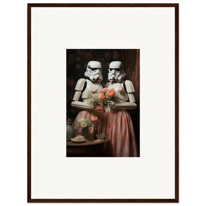 Two Stormtroopers in Victorian attire enjoying tea from Corridors of Fantasy framed wall art