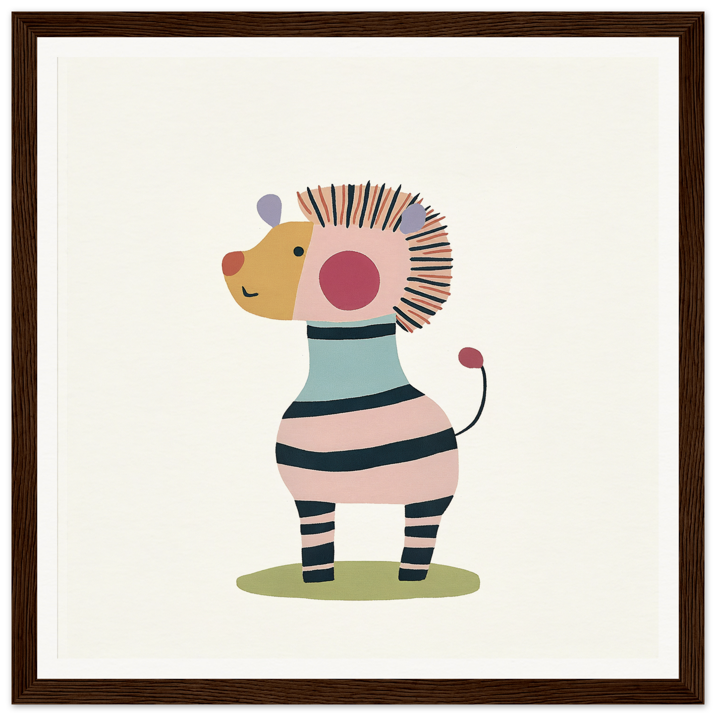 Cartoon zebra with spiky hair wearing a striped sweater from Cosmic Creature Whimsy