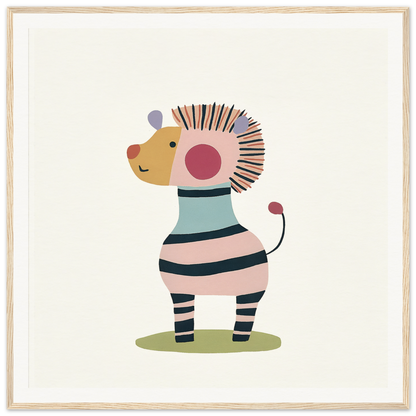 Cute cartoon zebra with pink stripes and spiky hair from Cosmic Creature Whimsy