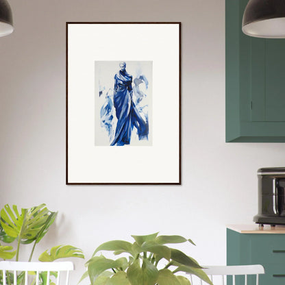 Framed wall art of a figure in blue robes from the Cosmic Mood Cloaked collection