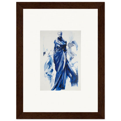 Watercolor figure in blue robes for Cosmic Mood Cloaked special edition art™ framed wall art