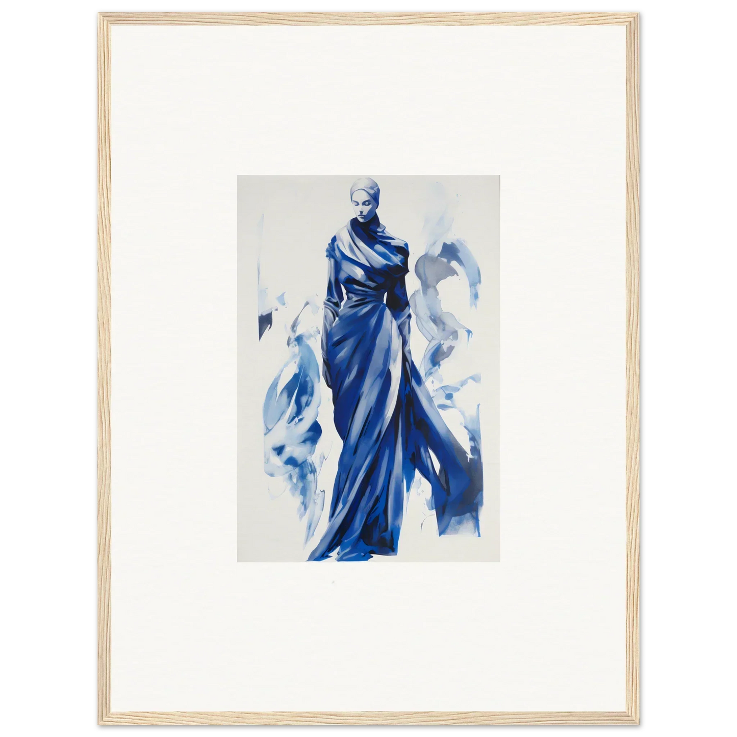 A figure in a flowing blue gown, part of Cosmic Mood Cloaked special edition art™