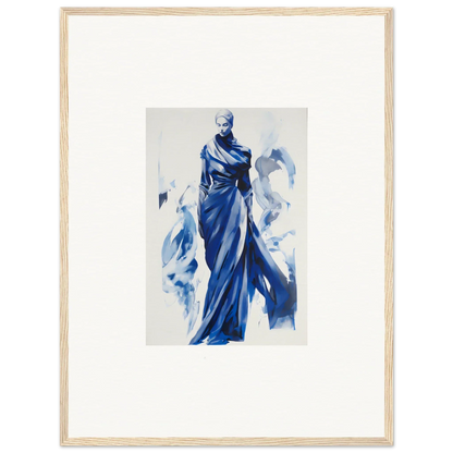 A figure in a flowing blue gown, part of Cosmic Mood Cloaked special edition art™