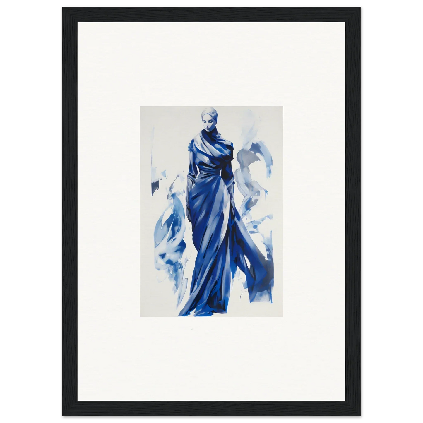 Flowing blue robes in watercolor art for Cosmic Mood Cloaked special edition