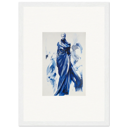 Elegant figure in flowing blue robes from Cosmic Mood Cloaked special edition art™