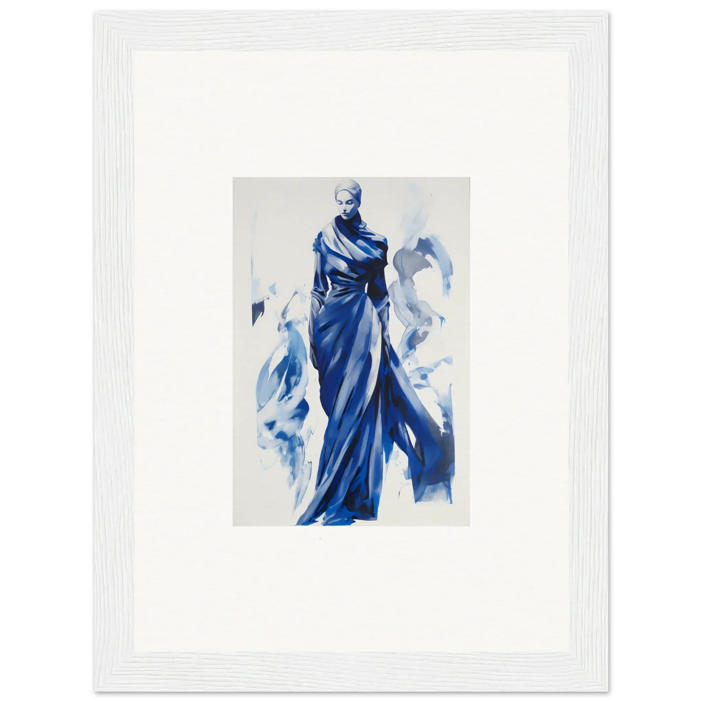 Elegant figure in flowing blue robes for Cosmic Mood Cloaked special edition art™