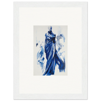 Elegant figure in flowing blue robes for Cosmic Mood Cloaked special edition art™