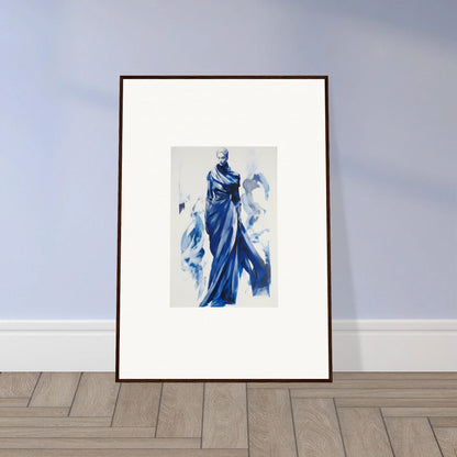 Framed wall art of a figure in blue robes from Cosmic Mood Cloaked special edition art™