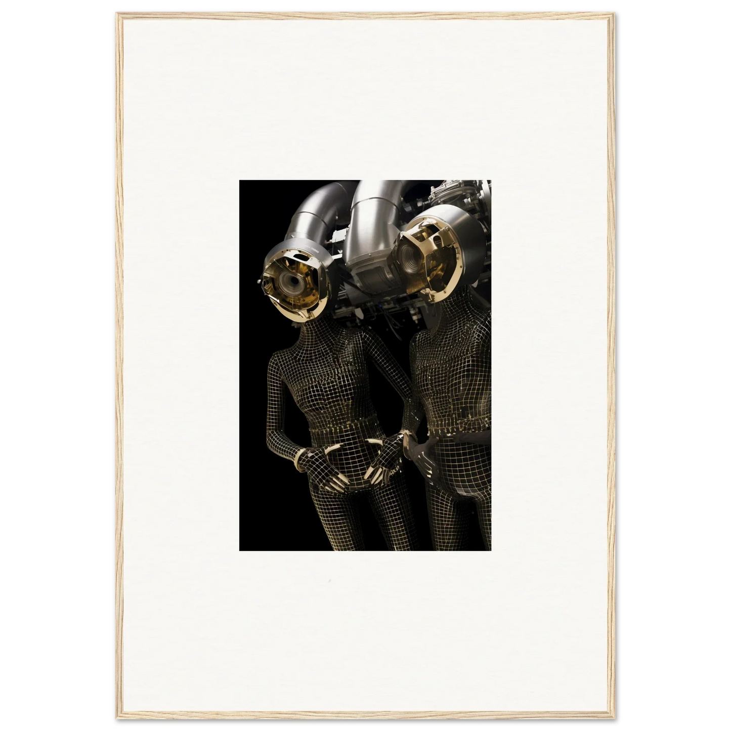 Metallic robot torso art print perfect for synth boundaries room decoration