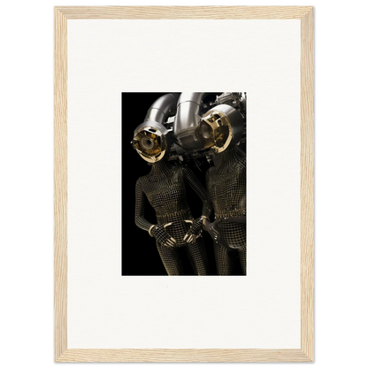 Framed photo of medieval knight armor, perfect for synth boundaries room decoration