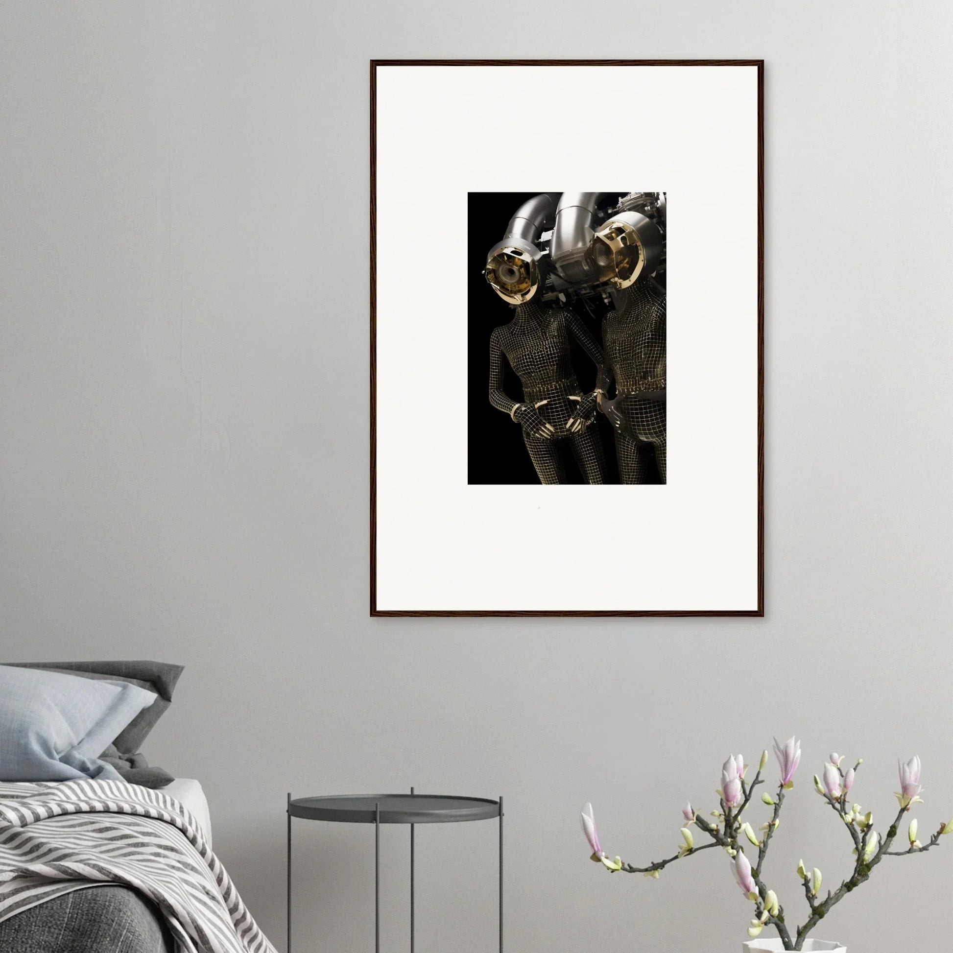 Framed canvas print of hands toasting with wine glasses, great for room decoration