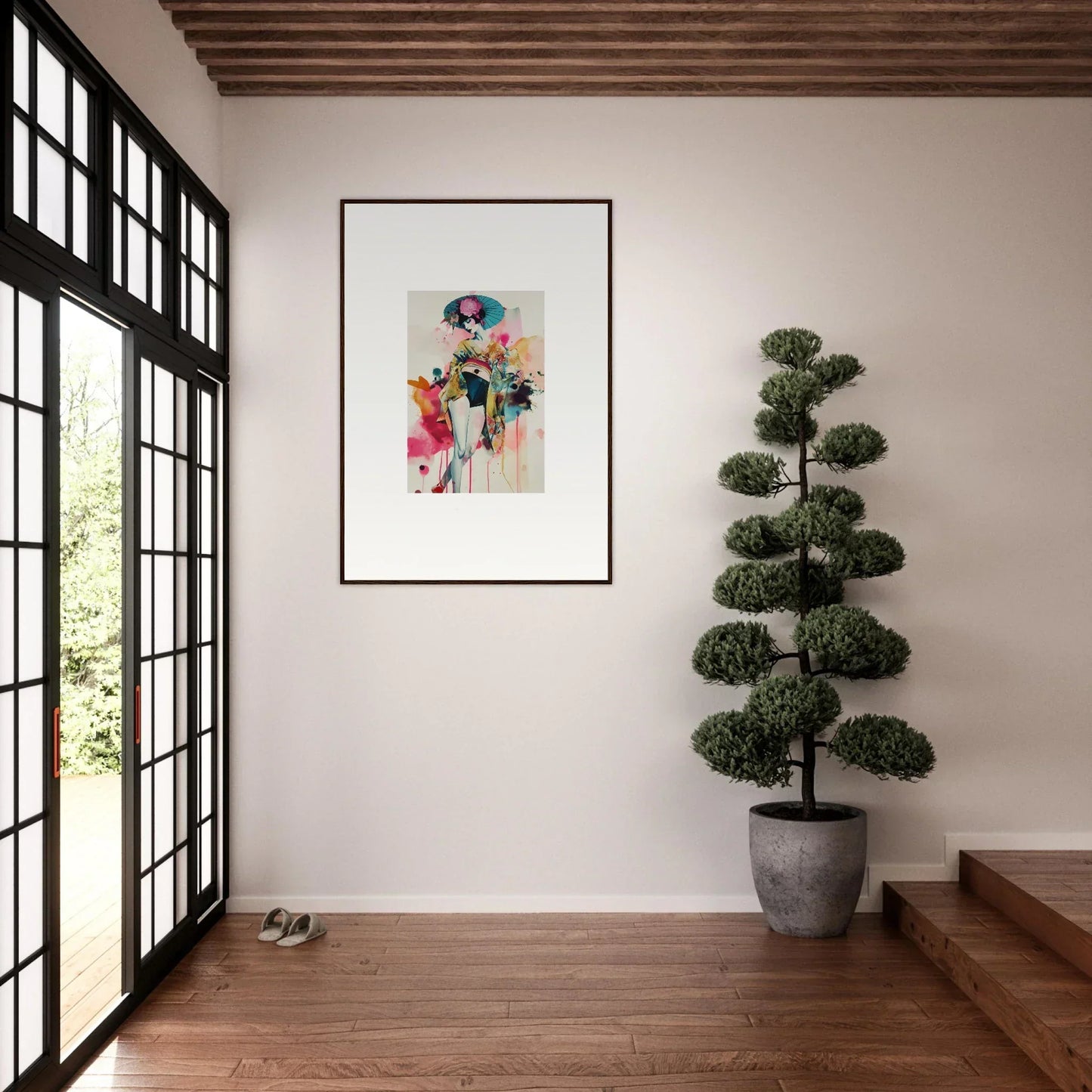 Framed wall art featuring Candy Fantasia with colorful shapes for vibrant room decor