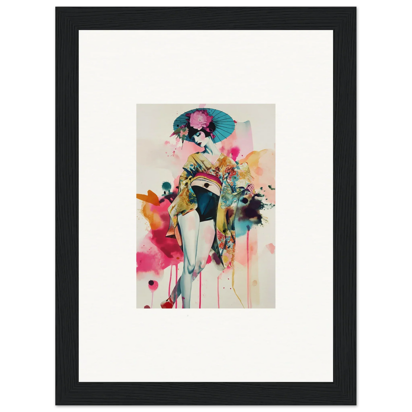 Colorful abstract portrait of a woman, perfect for Candy Fantasia room decor