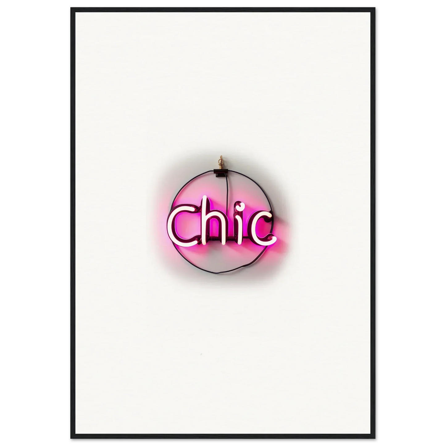 Neon pink chic sign as stylish room decor for Creatively Espress Plaissant framed wall art