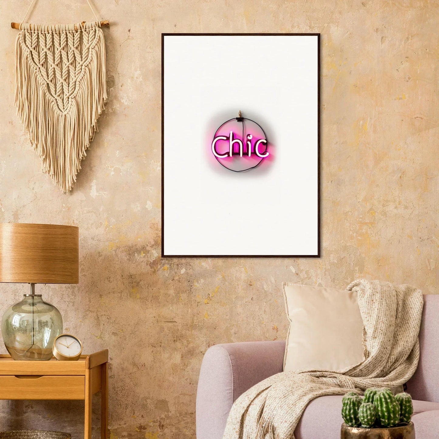 Framed wall art featuring Chic in pink, ideal for stylish room decor by Espress Plaissant