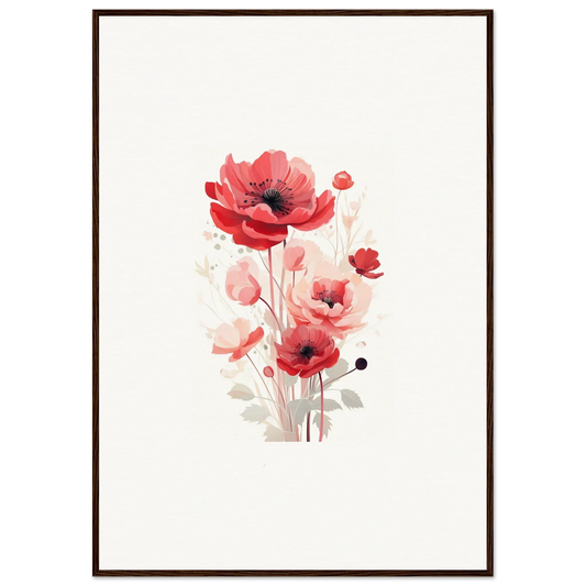 Watercolor painting of red poppies for a vibrant symphonic floirana canvas print