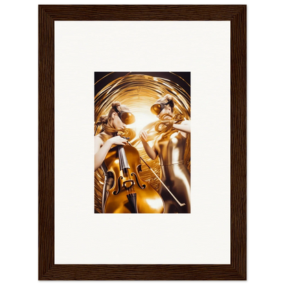 Framed wall art of golden figures in a cosmic etude, perfect for stylish room decor