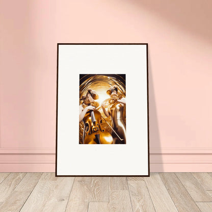 Framed wall art of golden figures in a surreal style, perfect for cosmic etudes room decor