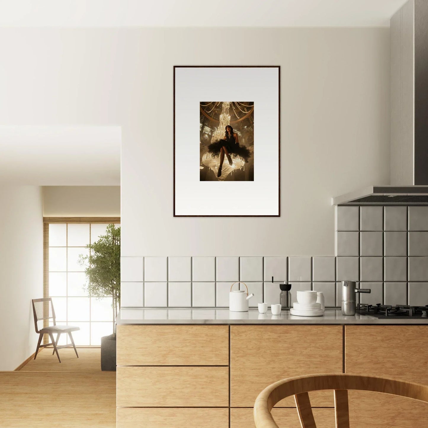 Framed wall art of a ballerina in motion, perfect for Goddess Ascendant room decor