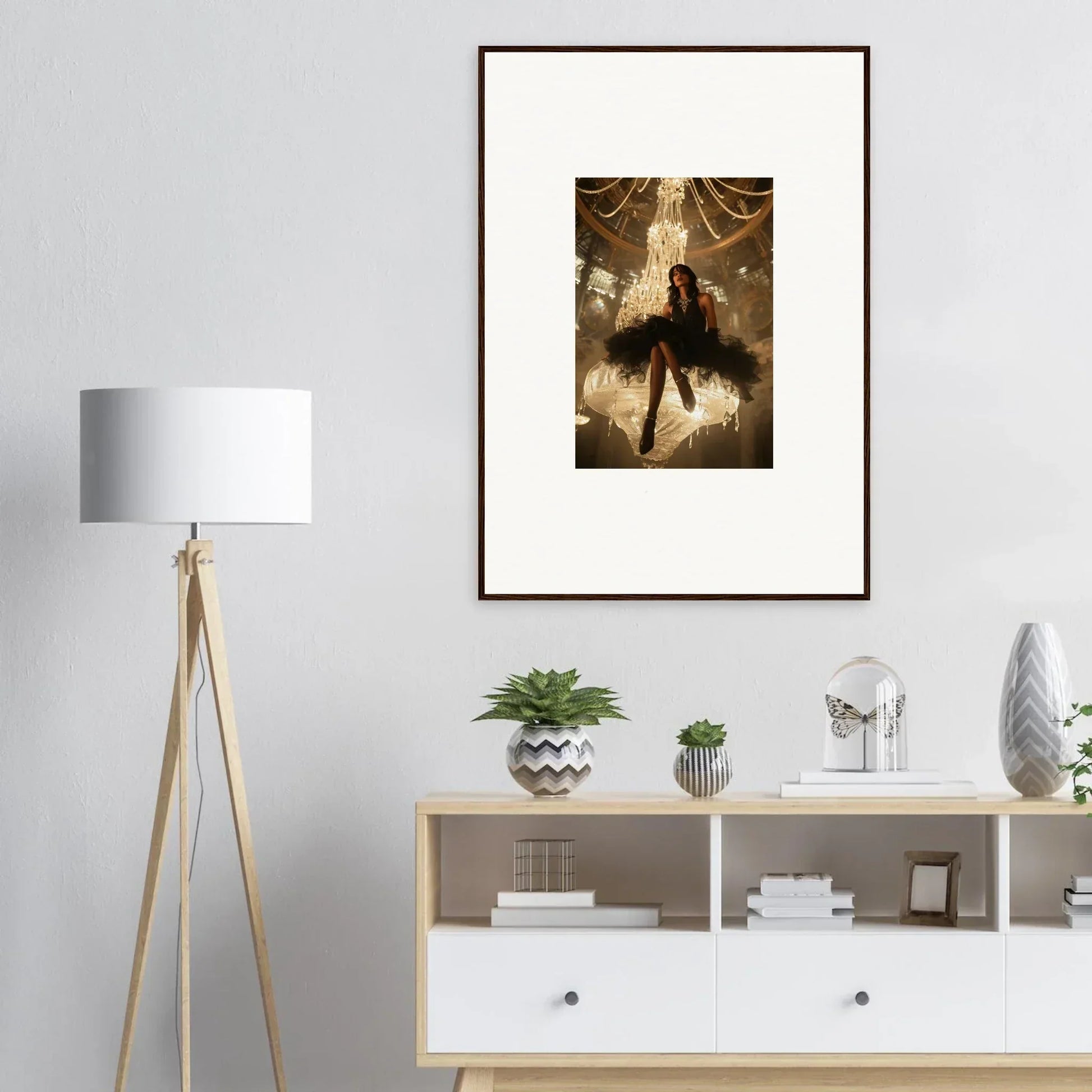 Framed wall art of a Ballerina in sepia, perfect for Goddess Ascendant room decor