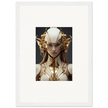 Futuristic humanoid figure in gold, perfect for canvas print and Room Decoration, Muse Euphoria