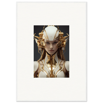 Futuristic humanoid with golden headpiece for Muse Euphoria canvas print room decoration