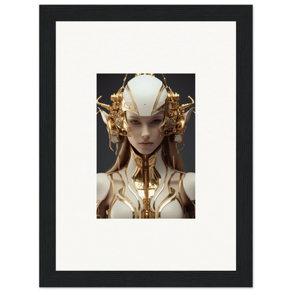 Futuristic humanoid figure with golden headpiece for a stunning Muse Euphoria canvas print