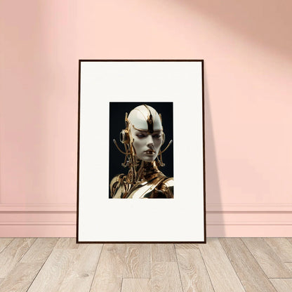 Framed canvas print of a humanoid figure showcasing mechanical elegance for stylish room decoration