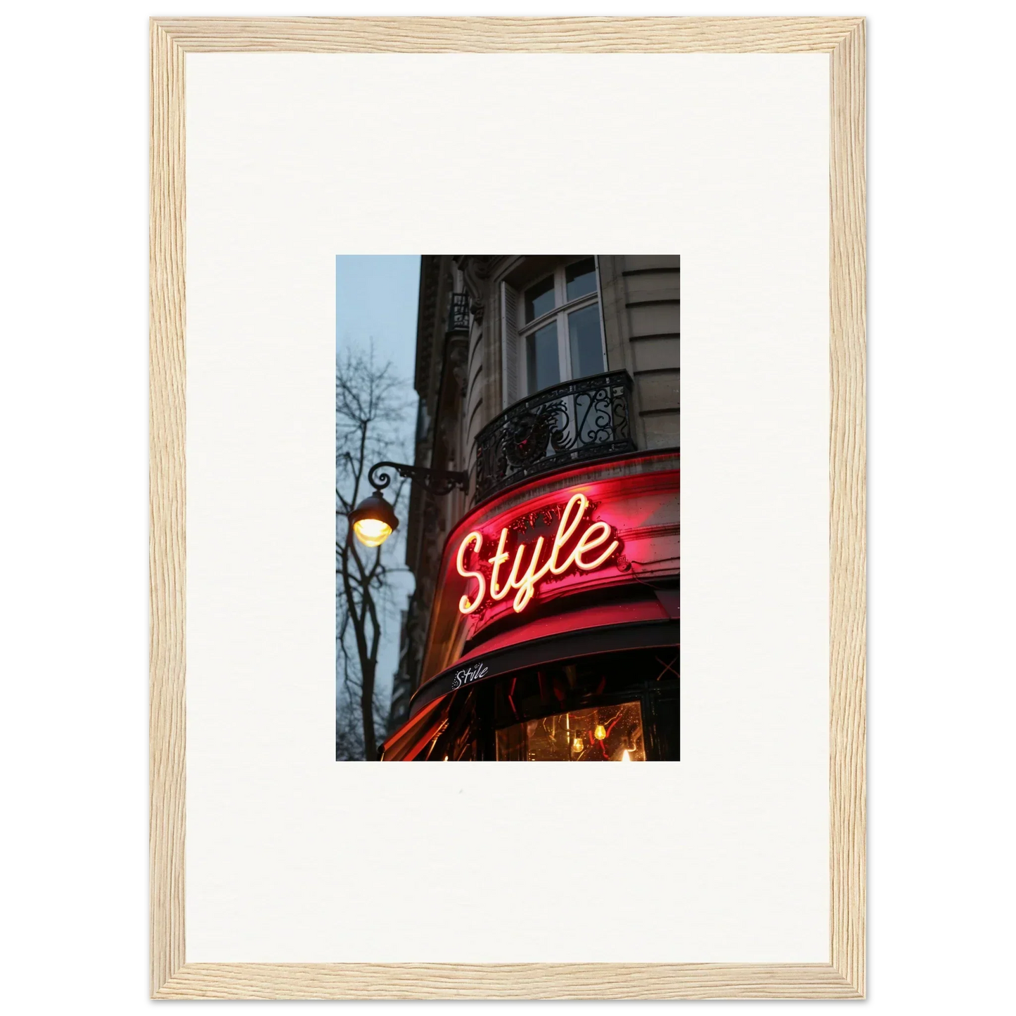 Framed canvas print of a neon Style sign for vibrant room decoration