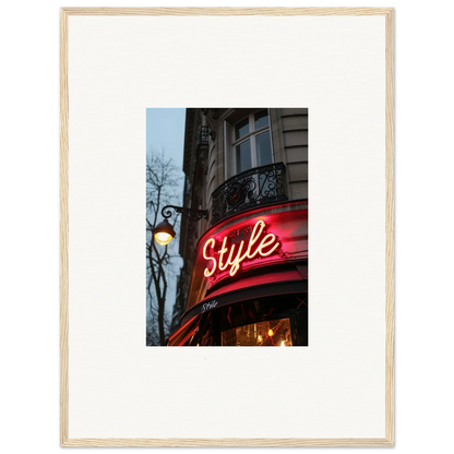 Framed photograph of a neon Style sign for cool room decoration or canvas print