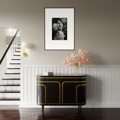 Elegant black sideboard with gold trim from Delicate Midnight Reverie Lelei