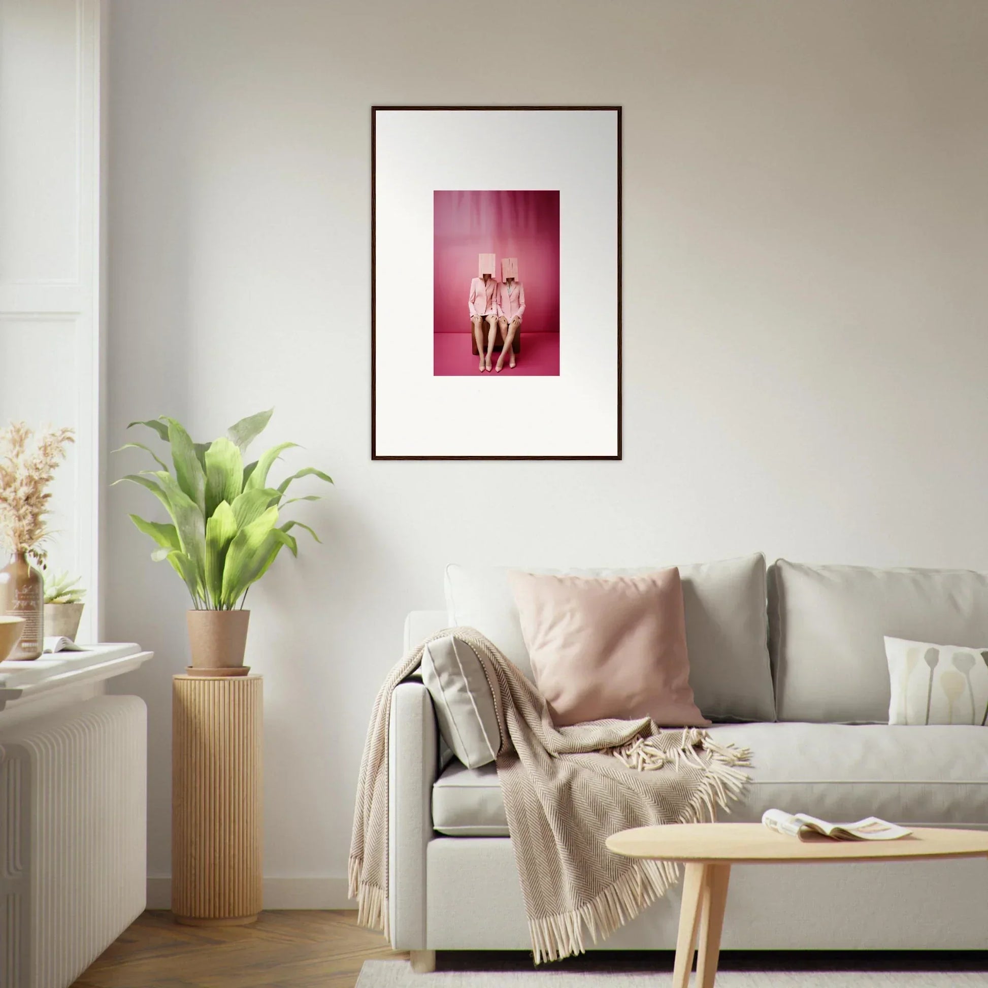 Framed canvas print of pink ballet dancers for stylish room decoration wall art