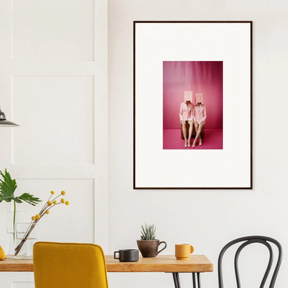 Framed Dimensional Reverie wall art of two pink figures for stylish room decoration