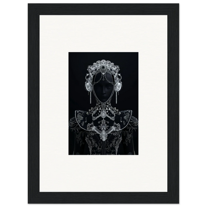 Silhouetted figure with lace patterns in Domino Ether special edition art for premium wall decor