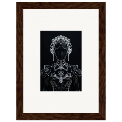 Dark silhouette with lace patterns in premium framed wall art for Domino Ether