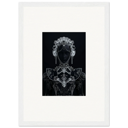 Silhouetted figure in ornate silver filigree for Domino Ether premium framed wall art