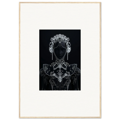 Silhouetted figure with lace patterns on dark backdrop, showcasing Domino Ether special edition art™